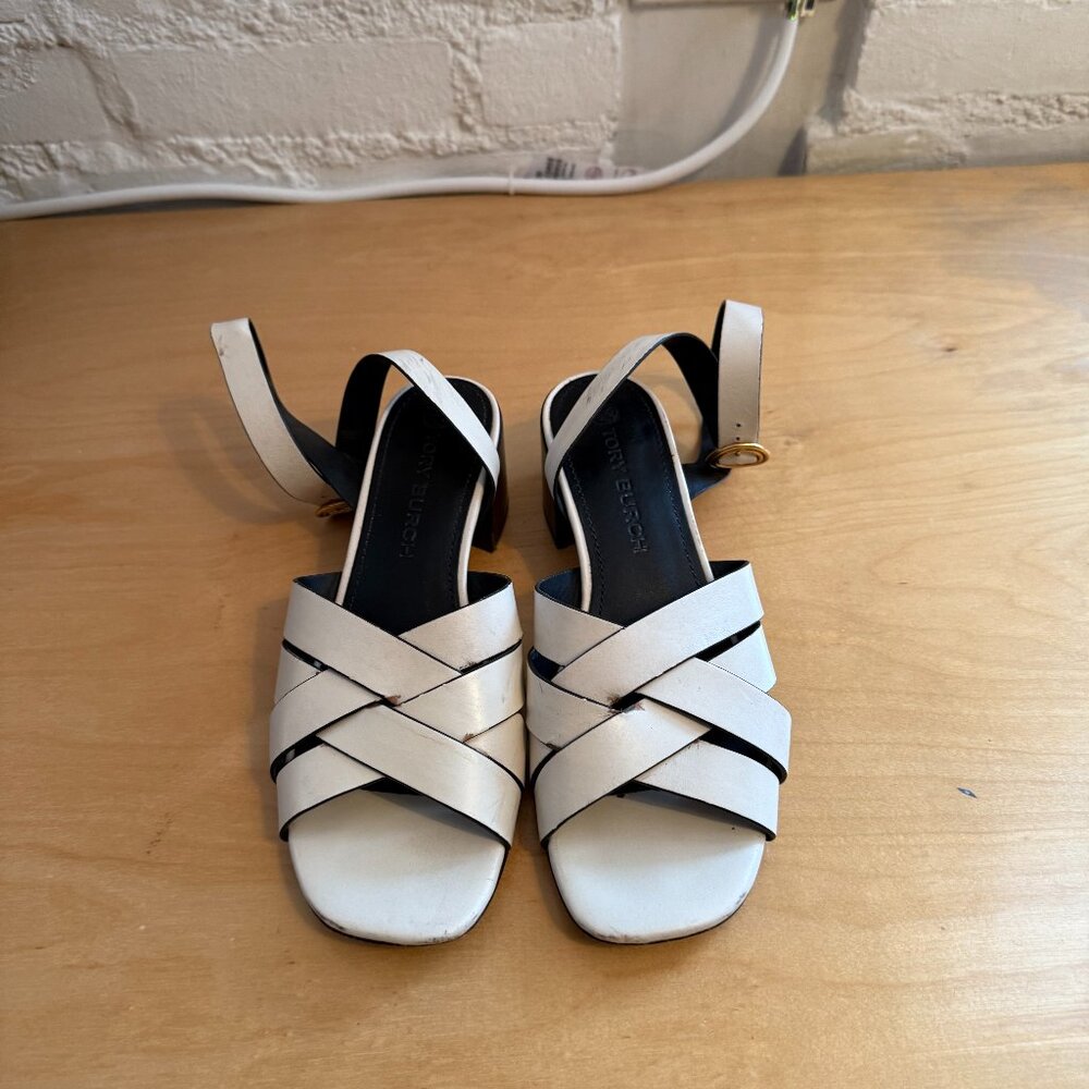 White Tory Burch Sandals